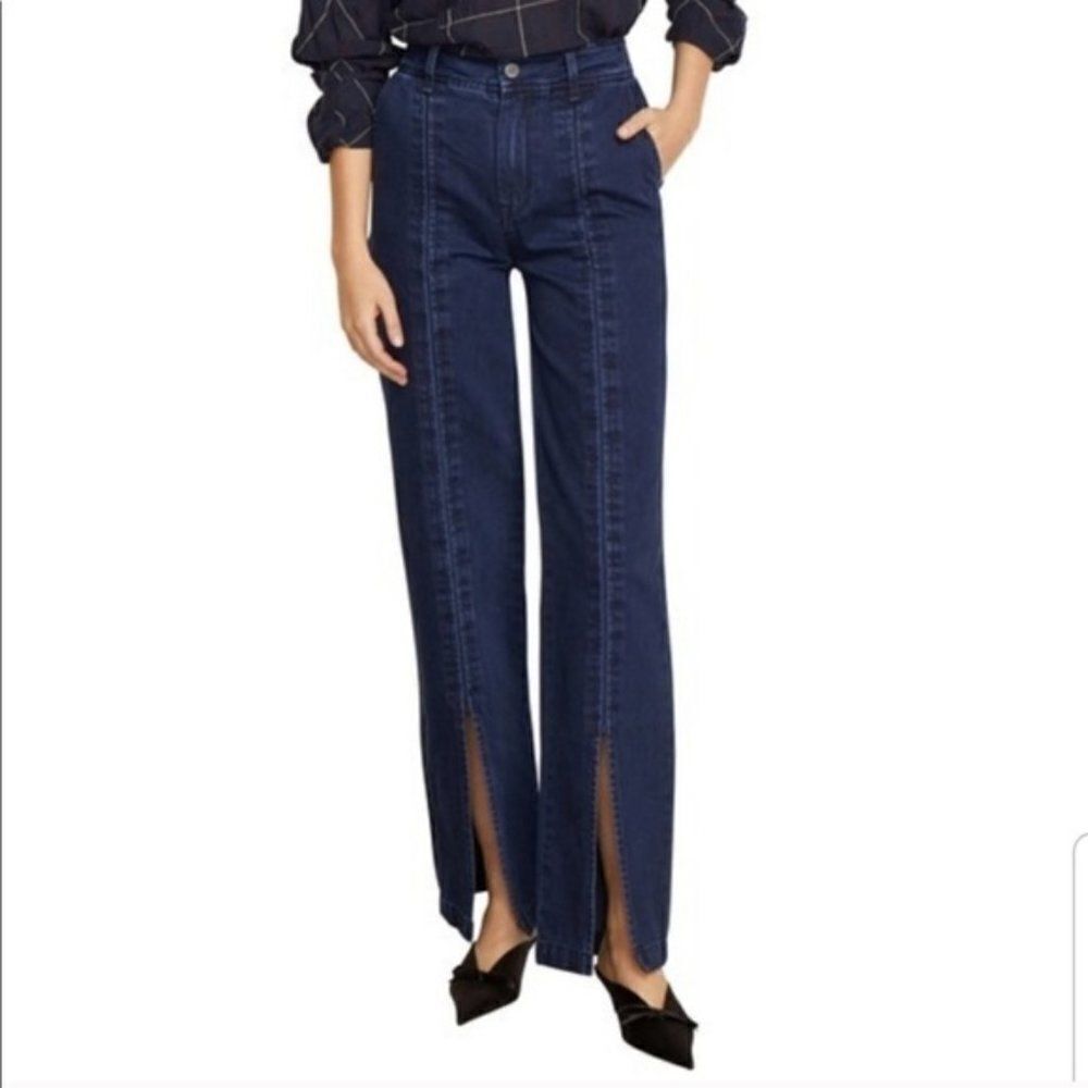 Habitual 'Suri' High Waist Slit Front Wide Leg Jeans - size 29